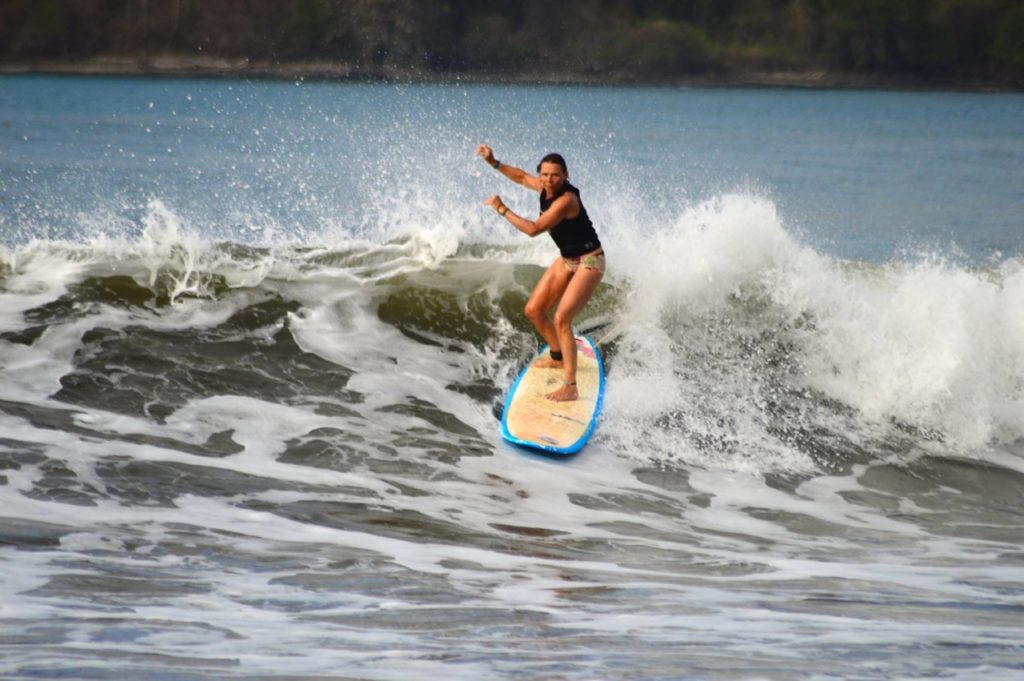 genie rogers, learn to surf, over 50, its never too late, surf with amigas, nicaragua, surf camp, surf yoga retreat