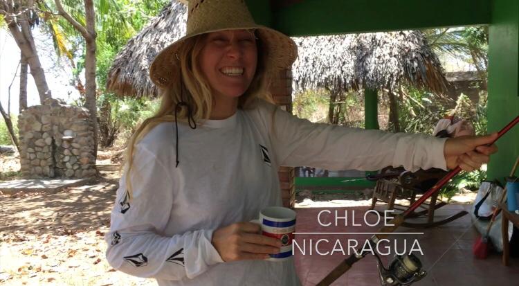 Chloe Piester, surf with amigas, vlog, Nicaragua
