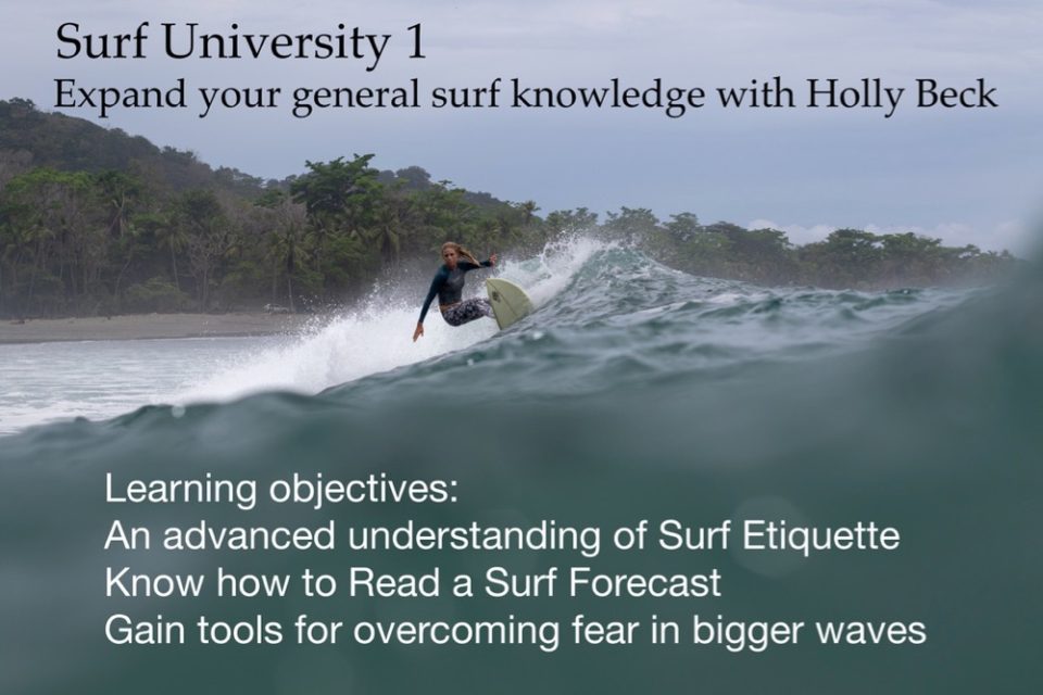 holly beck, surf with amigas, surf university, online surf coaching